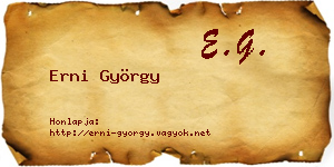 Erni György névjegykártya